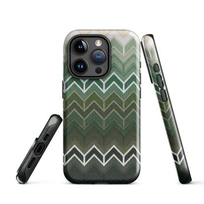 Green Chevron Tough Case for iPhone®