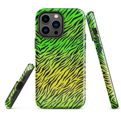 Green & Yellow  Zebra Print Tough Case for iPhone®