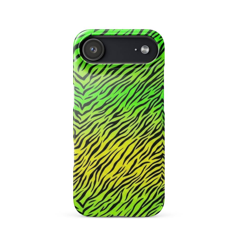 Green & Yellow  Zebra Print Snap Case for iPhone
