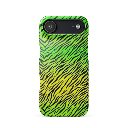 Green & Yellow  Zebra Print Snap Case for iPhone