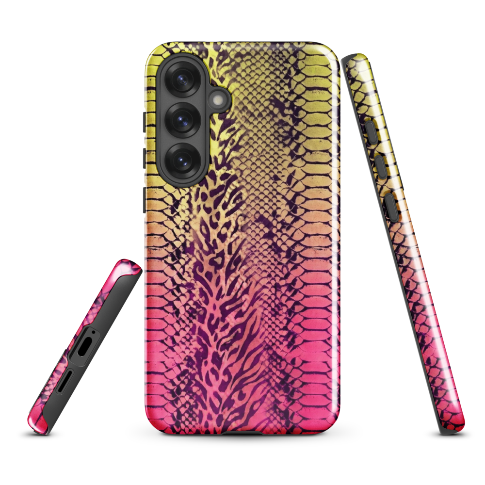 Yellow & Pink Snake Skin & Leopard Print Tough Case for Samsung