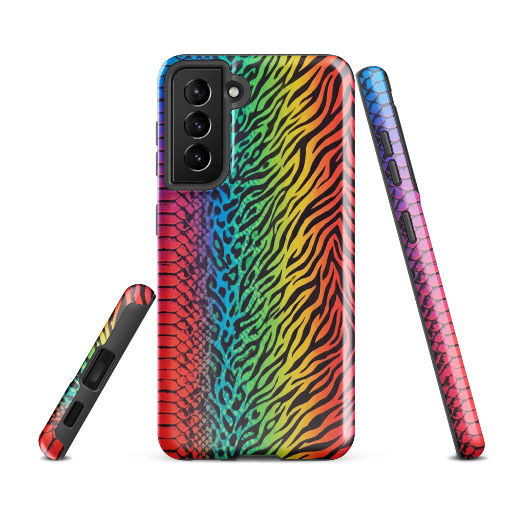 Vibrant Rainbow Snake Skin Zebra & Leopard Print Tough Case for Samsung
