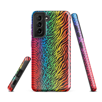 Vibrant Rainbow Snake Skin Zebra & Leopard Print Tough Case for Samsung