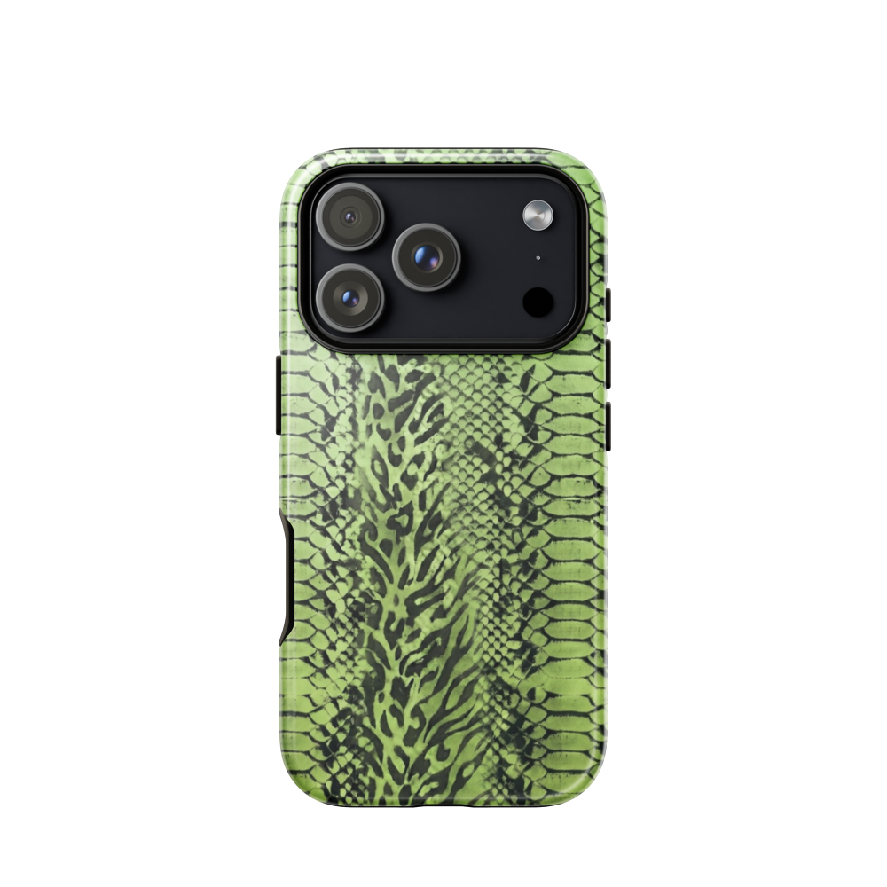Green Snake Skin & Leopard Print Tough Case for iPhone®