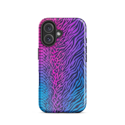 Pink & Blue Snake Skin Leopard & Zebra Print Tough Case for iPhone®
