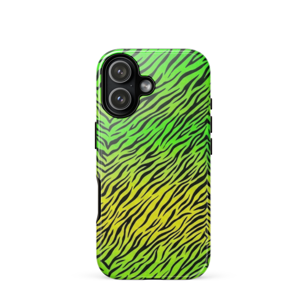 Green & Yellow  Zebra Print Tough Case for iPhone®