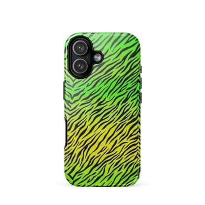 Green & Yellow  Zebra Print Tough Case for iPhone®