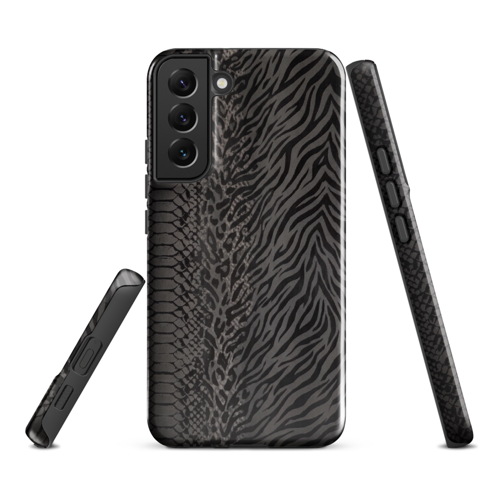 Black and Gray Zebra and Leopard print Tough Case for Samsung