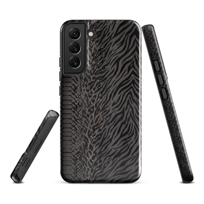 Black and Gray Zebra and Leopard print Tough Case for Samsung