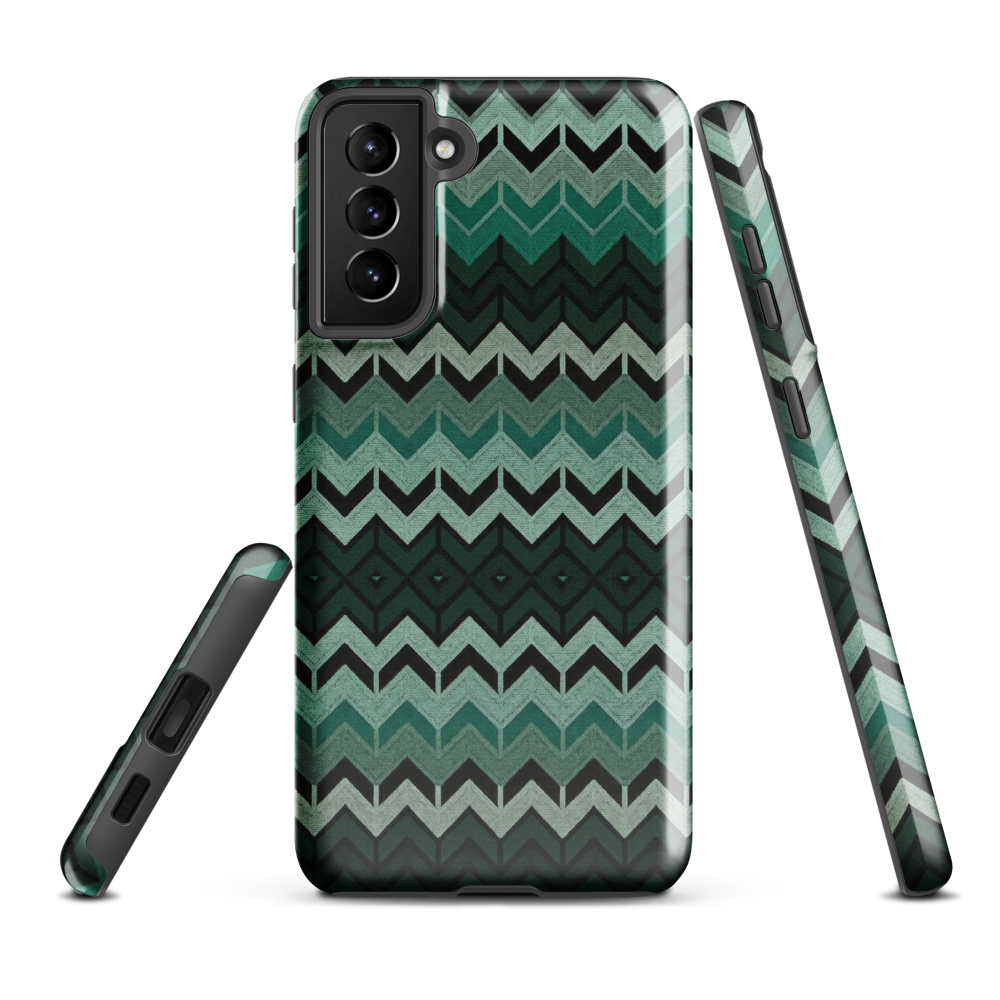 Green Chevron Tough Case for Samsung