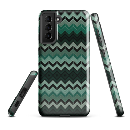 Green Chevron Tough Case for Samsung