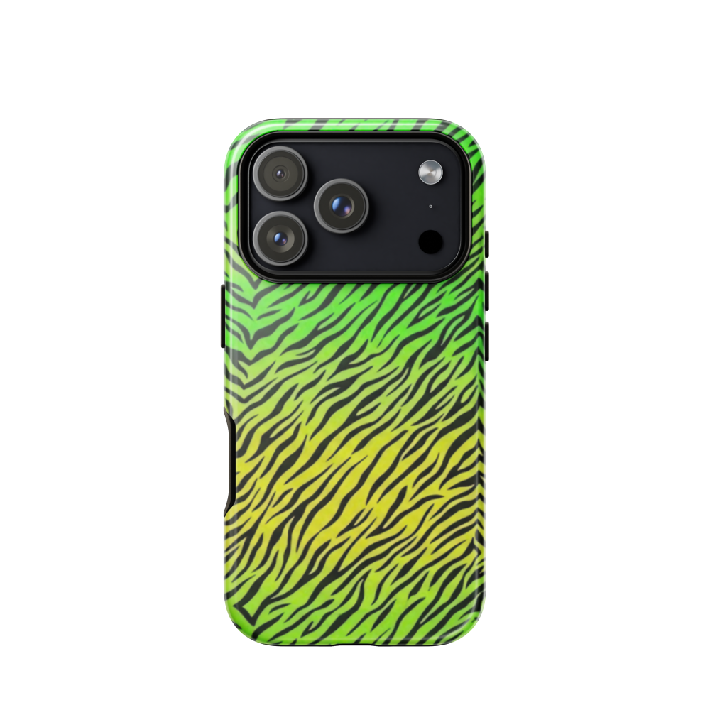 Green & Yellow  Zebra Print Tough Case for iPhone®