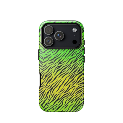 Green & Yellow  Zebra Print Tough Case for iPhone®