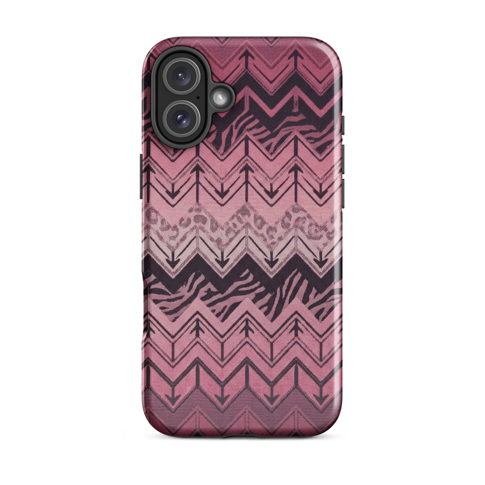 Pink Chevron Zebra & Leopard Print Tough Case for iPhone®