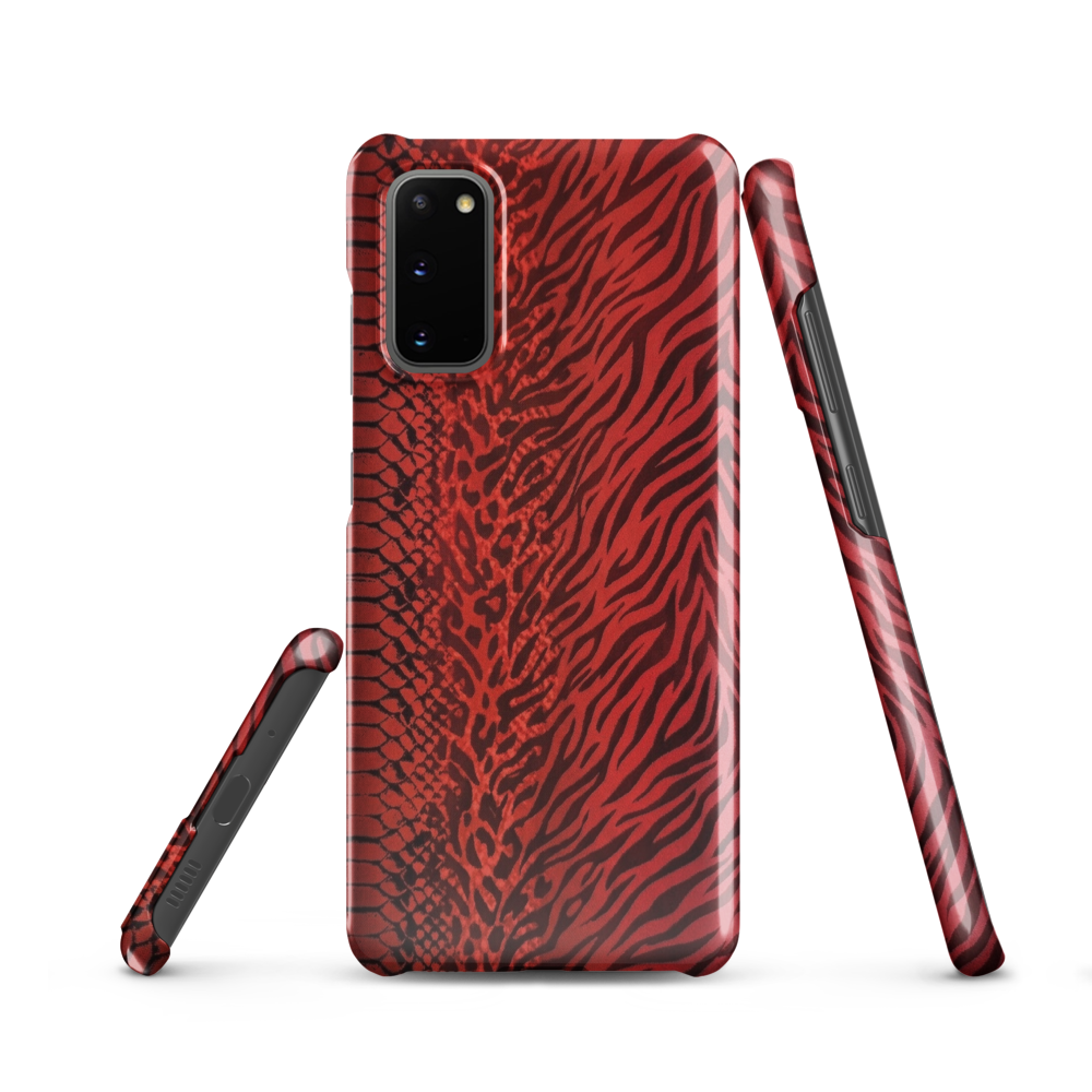 Red Zebra Snake & Leopard Print Snap Case for Samsung