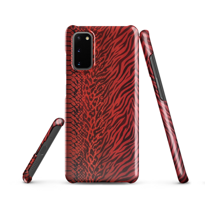 Red Zebra Snake & Leopard Print Snap Case for Samsung