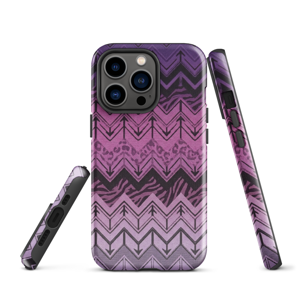 Purple Chevron Zebra & Leopard Print Tough Case for iPhone®