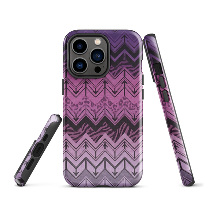 Purple Chevron Zebra & Leopard Print Tough Case for iPhone®