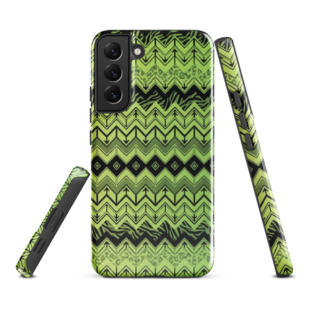 Lime Green Zebra & Leopard Print Chevron Tough Case for Samsung