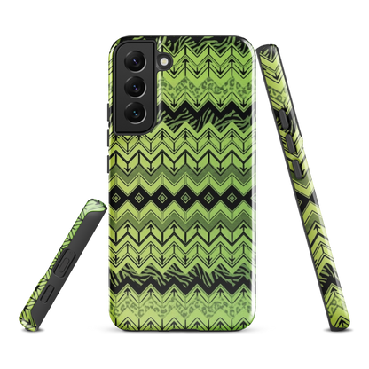 Lime Green Zebra & Leopard Print Chevron Tough Case for Samsung