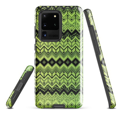 Lime Green Zebra & Leopard Print Chevron Tough Case for Samsung