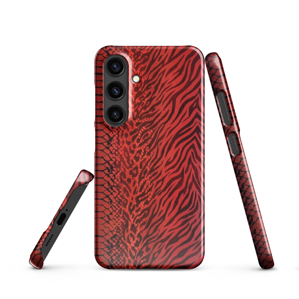 Red Zebra Snake & Leopard Print Snap Case for Samsung