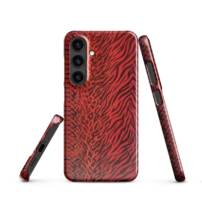 Red Zebra Snake & Leopard Print Snap Case for Samsung