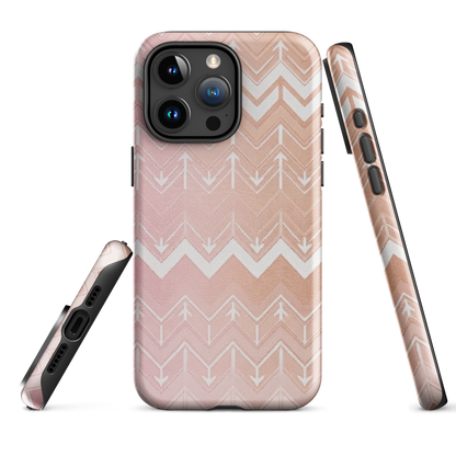 Rose & Brown Chevron Pattern Tough Case for iPhone®
