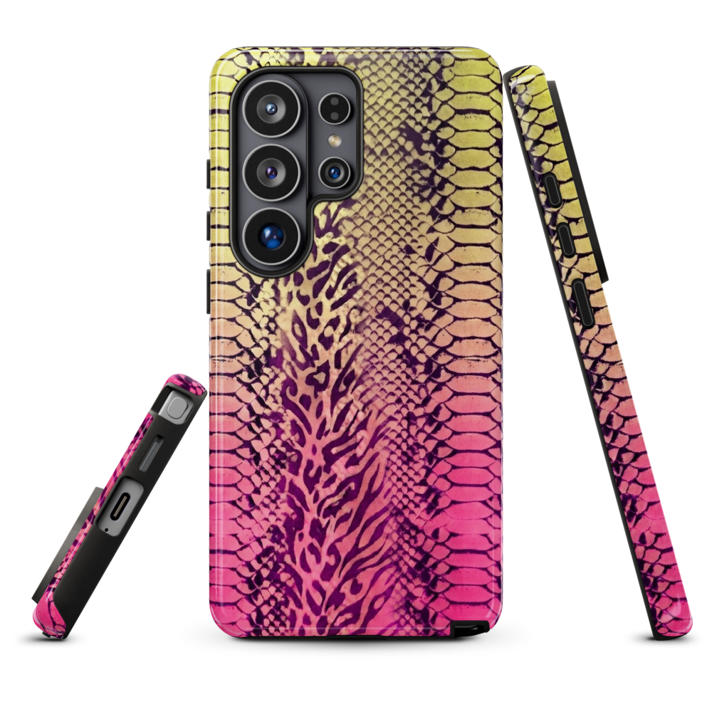 Yellow & Pink Snake Skin & Leopard Print Tough Case for Samsung