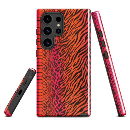 Sunset Orange & Pink Snake Skin Leopard & Zebra Print Tough Case for Samsung