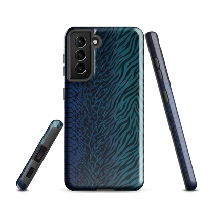 Blue & Teal Snake Skin Zebra & Leopard Print Tough Case for Samsung