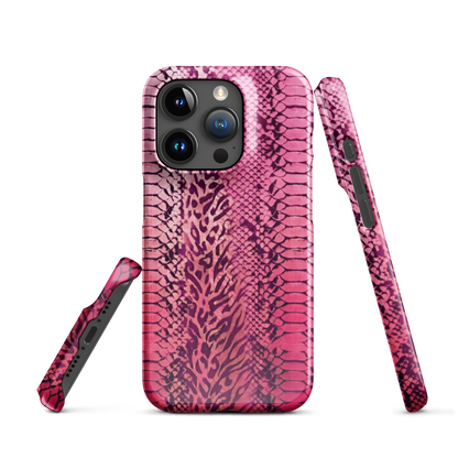 Hot Pink to Light Pink Zebra Print Snap Case for iPhone