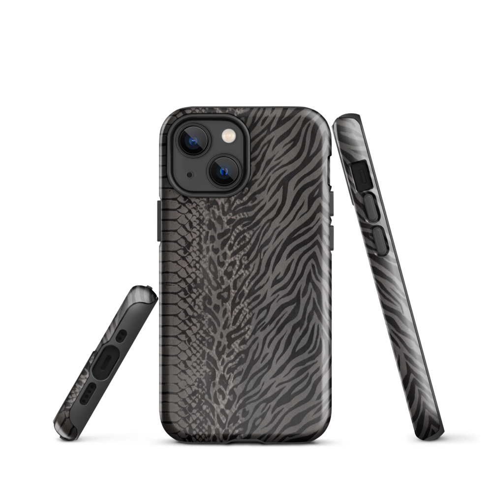 Dark Gray Zebra Print y2k inspired Tough Case for iPhone®