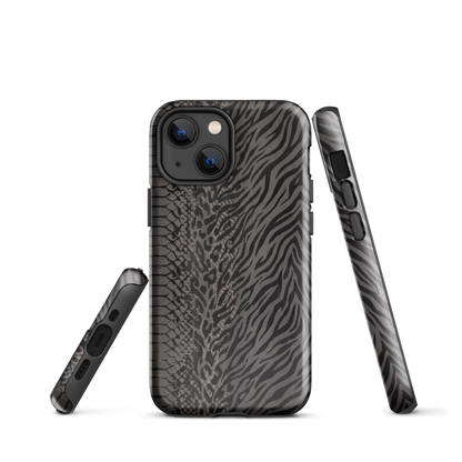 Dark Gray Zebra Print y2k inspired Tough Case for iPhone®