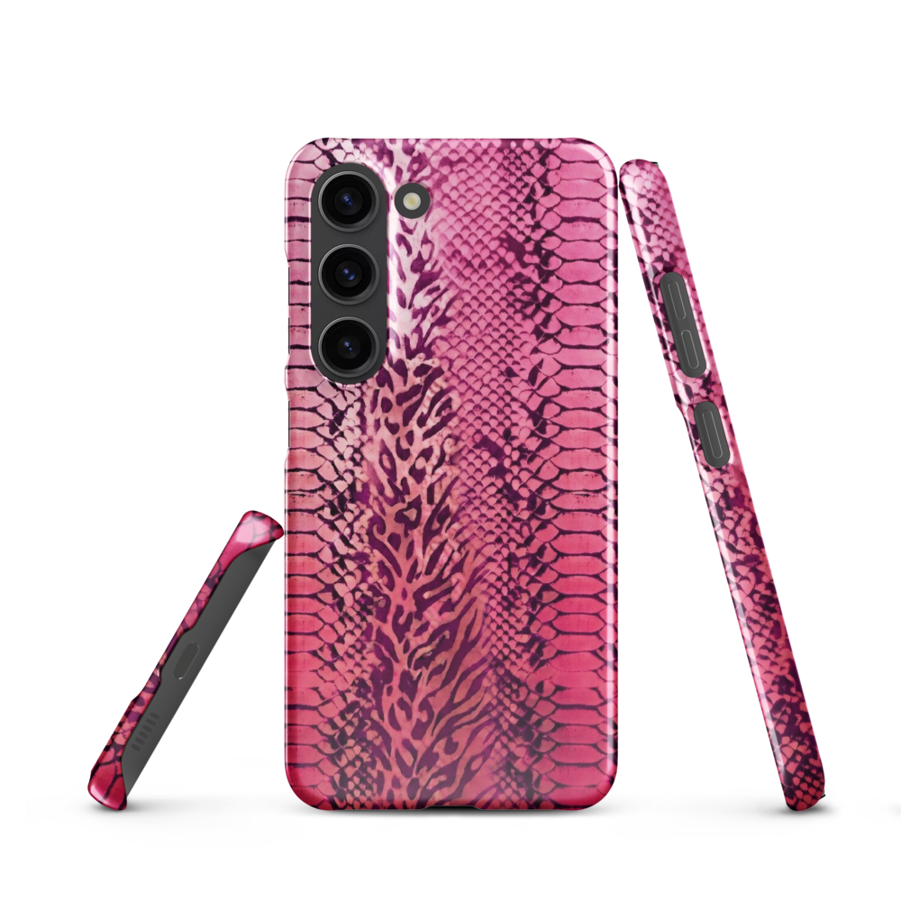 Neon Pink Snake Skin & Leopard Print Snap Case for Samsung