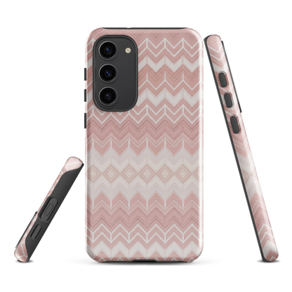 Classic Pink & White Chevron Tough Case for Samsung