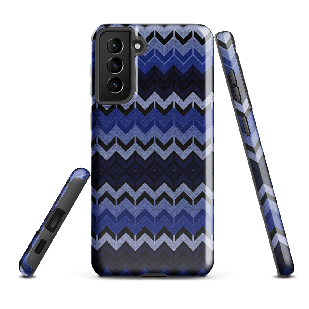 Blue Chevron Pattern Tough Case for Samsung