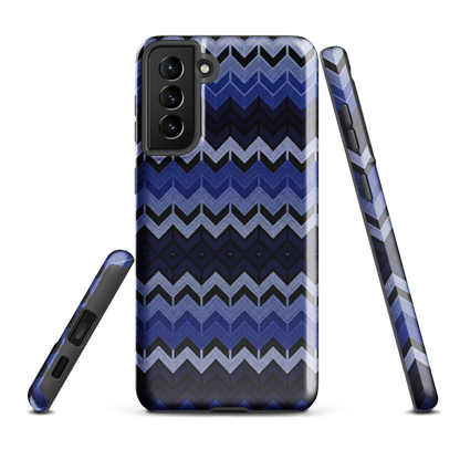 Blue Chevron Pattern Tough Case for Samsung