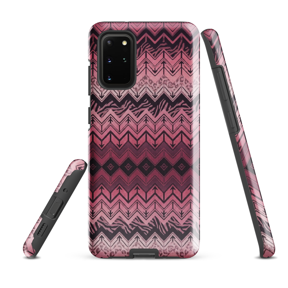 Pink Chevron Pattern Leopard & Zebra Print Tough Case for Samsung