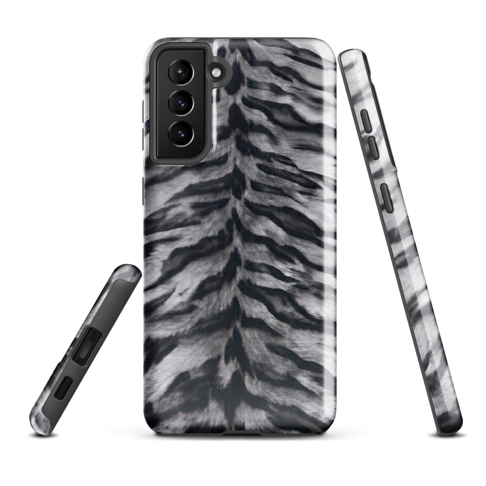 Gray Tiger Print Tough Case for Samsung