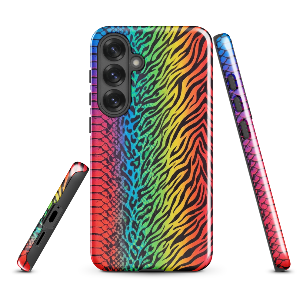 Vibrant Rainbow Snake Skin Zebra & Leopard Print Tough Case for Samsung