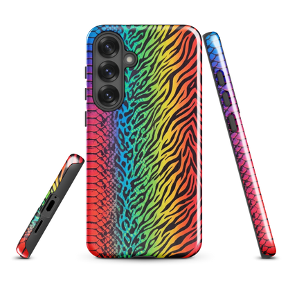 Vibrant Rainbow Snake Skin Zebra & Leopard Print Tough Case for Samsung