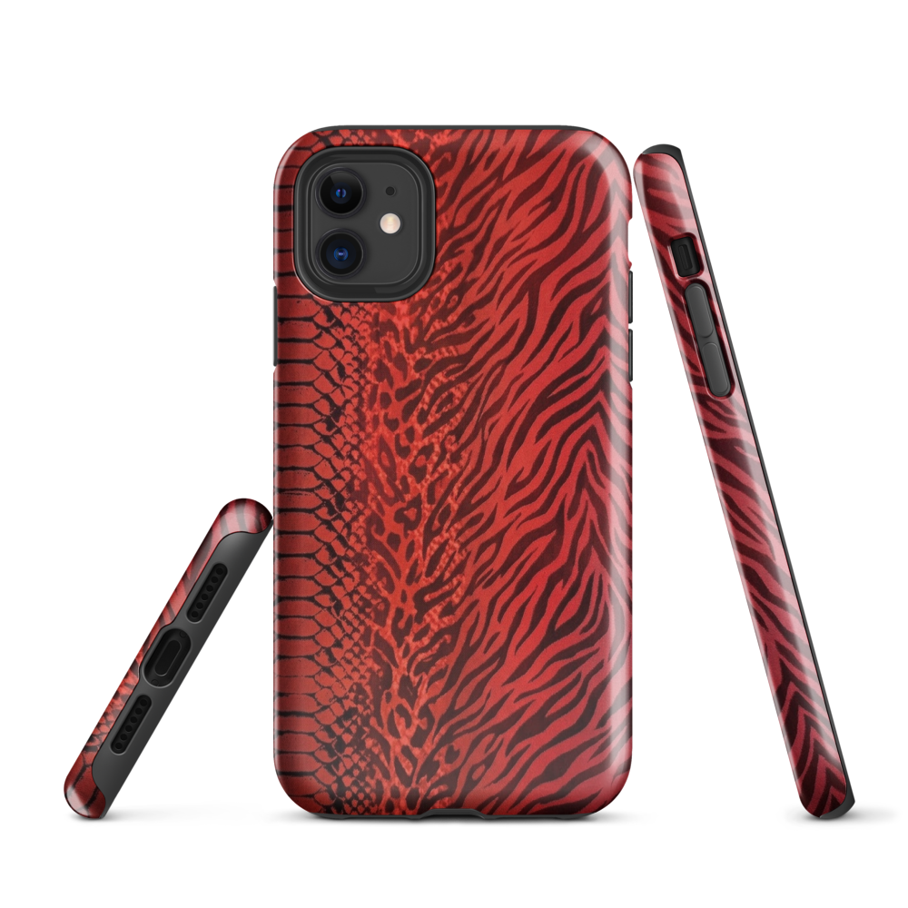 Red Zebra Snake & Leopard Print Tough Case for iPhone®