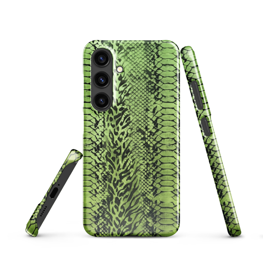 Green Snake Skin & Leopard Print Snap Case for Samsung