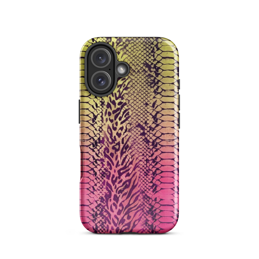 Yellow & Pink Snake Skin & Leopard Print Tough Case for iPhone®