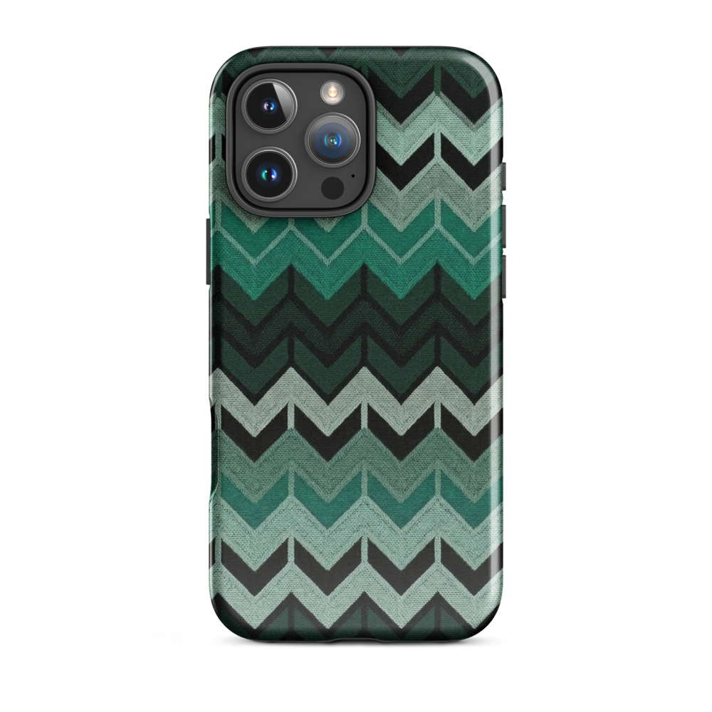 Green Chevron Tough Case for iPhone®