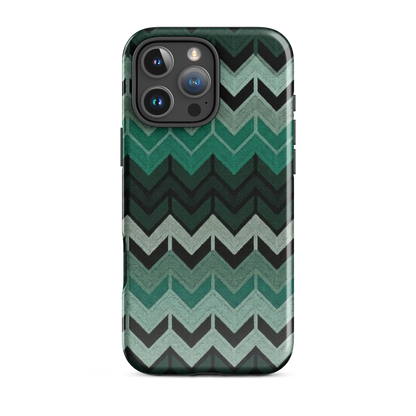 Green Chevron Tough Case for iPhone®