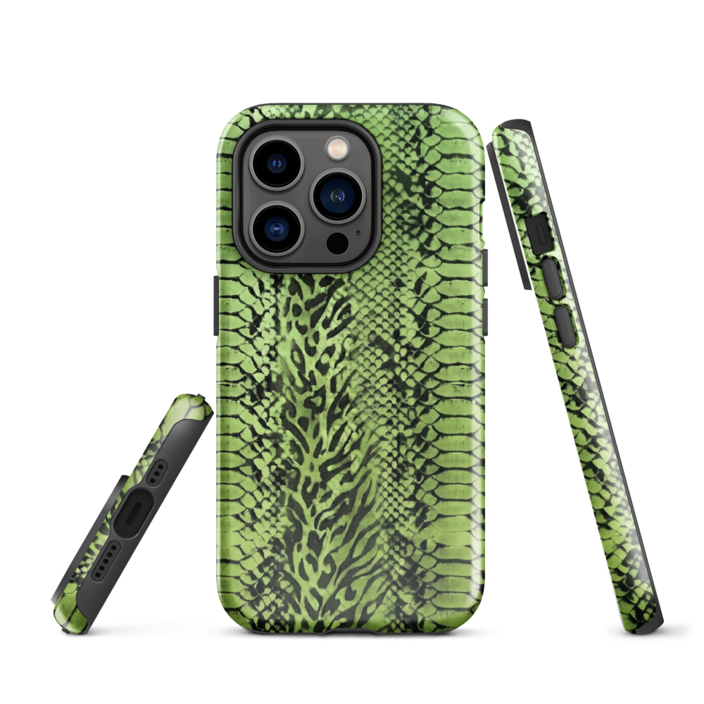 Green Snake Skin & Leopard Print Tough Case for iPhone®