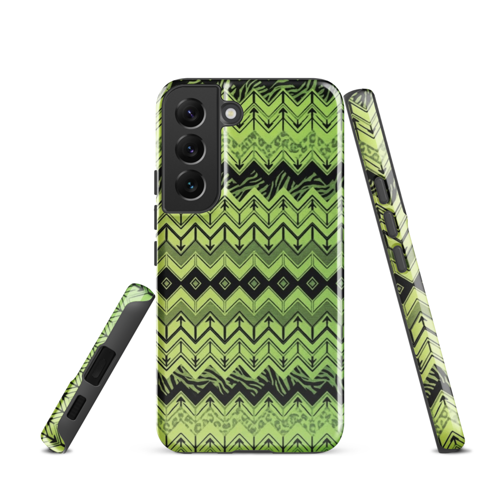 Lime Green Zebra & Leopard Print Chevron Tough Case for Samsung