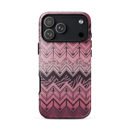 Pink Chevron Zebra & Leopard Print Tough Case for iPhone®